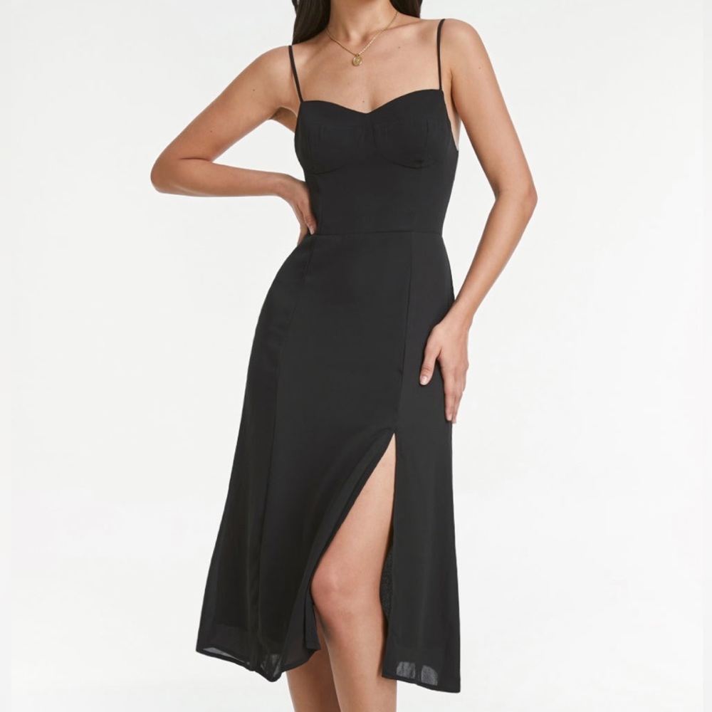 Sweetheart Sheer Dress - Navy Blue